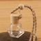 8ML डायमंड परफ्यूम बोतल, कार परफ्यूम बोतल पेंडेंट, पारदर्शी ग्लास, लकड़ी की टोपी के साथ खाली बोतल