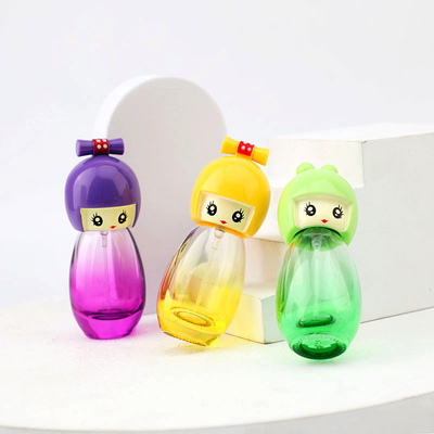 अति सुंदर कार्टून ग्रेडुअल ग्लास परफ्यूम बोतल स्क्रू माउथ ग्लास बोतल ट्रैवल पोर्टेबल पैकेज्ड परफ्यूम ग्लास बोतल