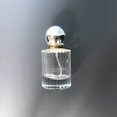 30ML हाई-एंड परफ्यूम बॉटल बॉल कैप पोर्टेबल वर्टिकल बार ग्लास परफ्यूम सब बॉटल कॉस्मेटिक्स स्प्रे बॉटल खाली बोतल