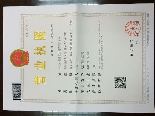 चीन Juhong Hardware Products Co.,Ltd प्रमाणपत्र